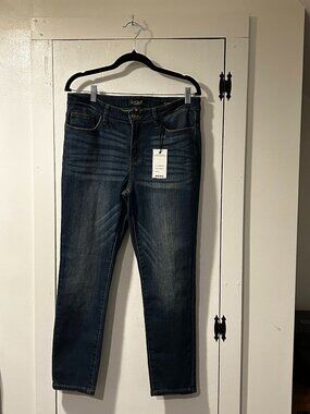 Judy Blue Jeans-Relaxed Fit Skinny Stretch Dark Blue Denim Jeans Size 13/31